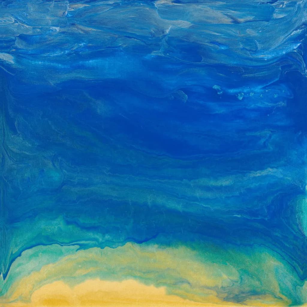 Whispers of the Ocean: A Serene Dance of Blue and Gold
