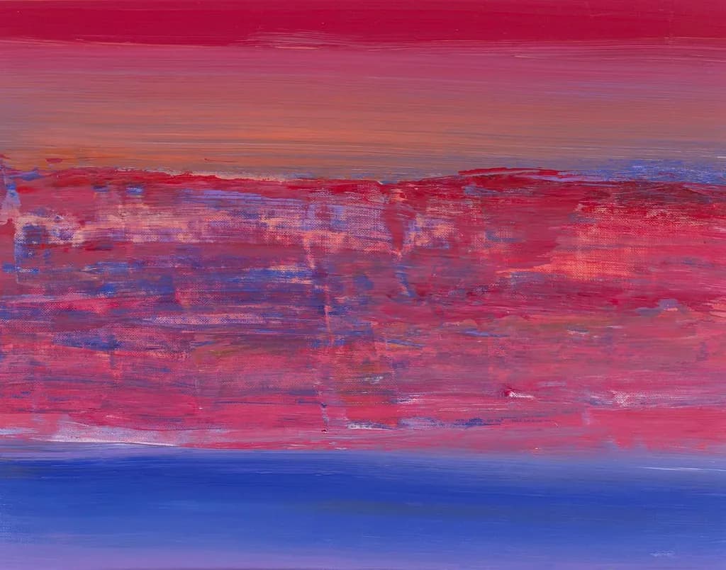 Whispers of Dusk: A Harmonious Blend of Crimson and Azure Horizons