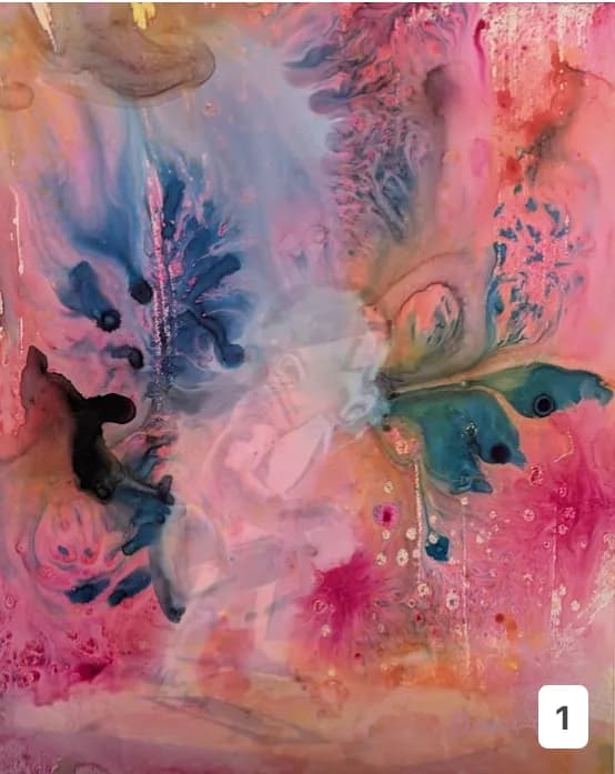 Whispers of Color: A Dreamlike Dance of Pink and Blue in Abstract Art
