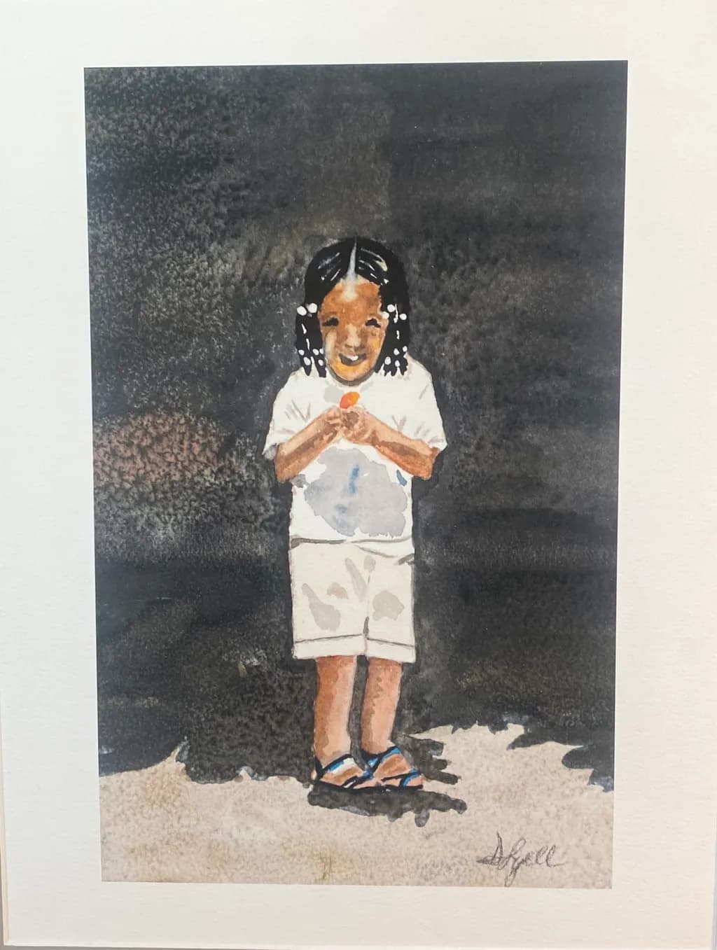 Joyful Innocence: A Watercolor Portrait of Childhood Wonder