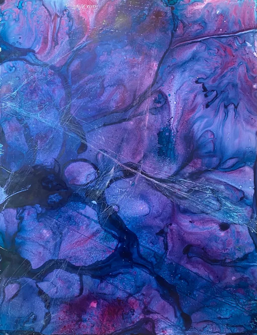 Vibrant Fluidity: An Abstract Dance of Color and Texture