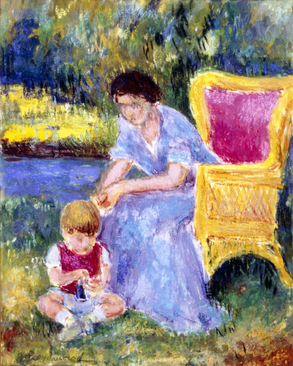 Tender Moments in Nature: A Mother and Child's Serene Afternoon