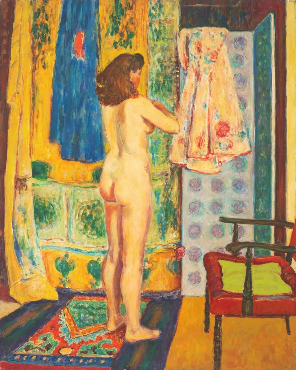 Whispers of Color: A Nude in a Vibrant Room