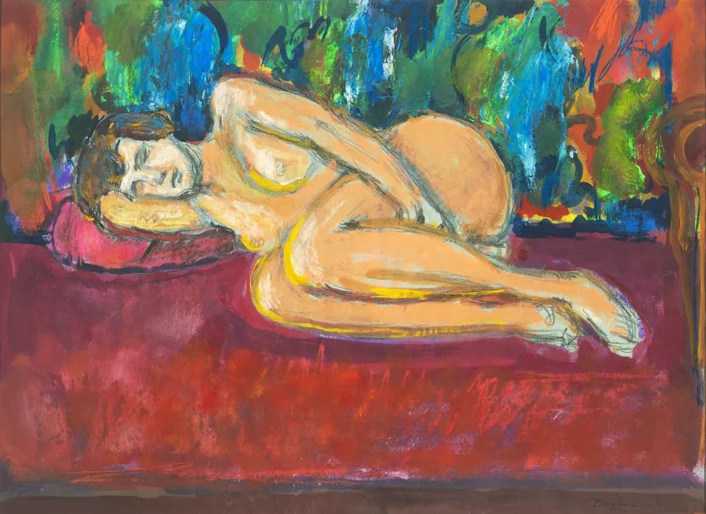 Serene Reverie: A Colorful Exploration of the Human Form in Rest