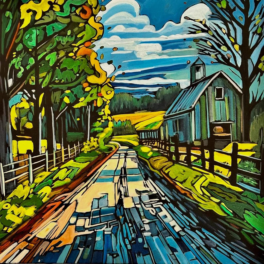 Whispers of Autumn: A Vibrant Journey Down the Country Lane