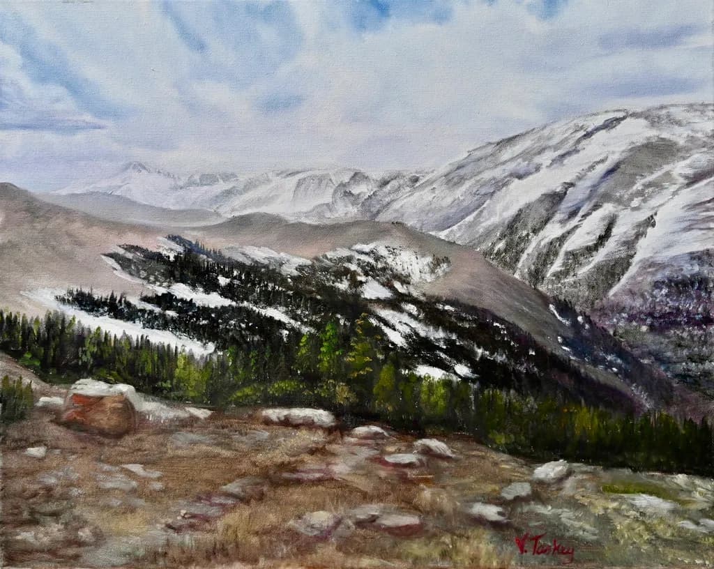 Majestic Mountain Serenity: A Winter Landscape Unveiled