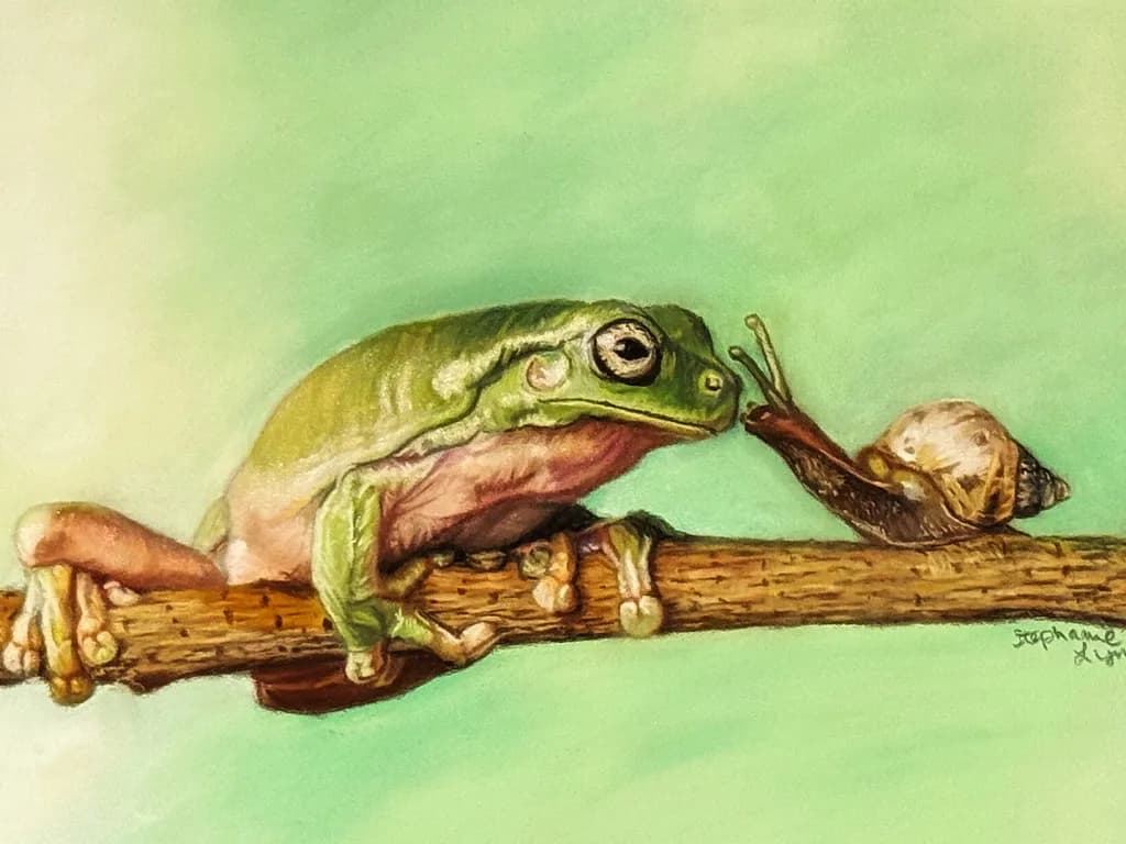 Frog and Snail Encounter