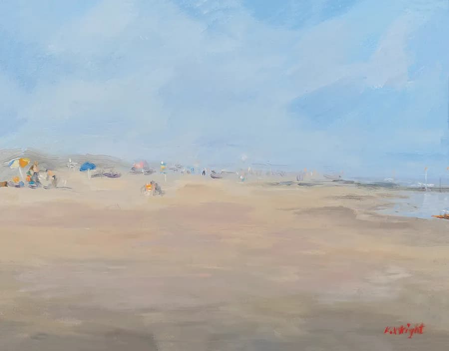Serenity by the Shore: A Tranquil Beachscape of Sun, Sand, and Sky
