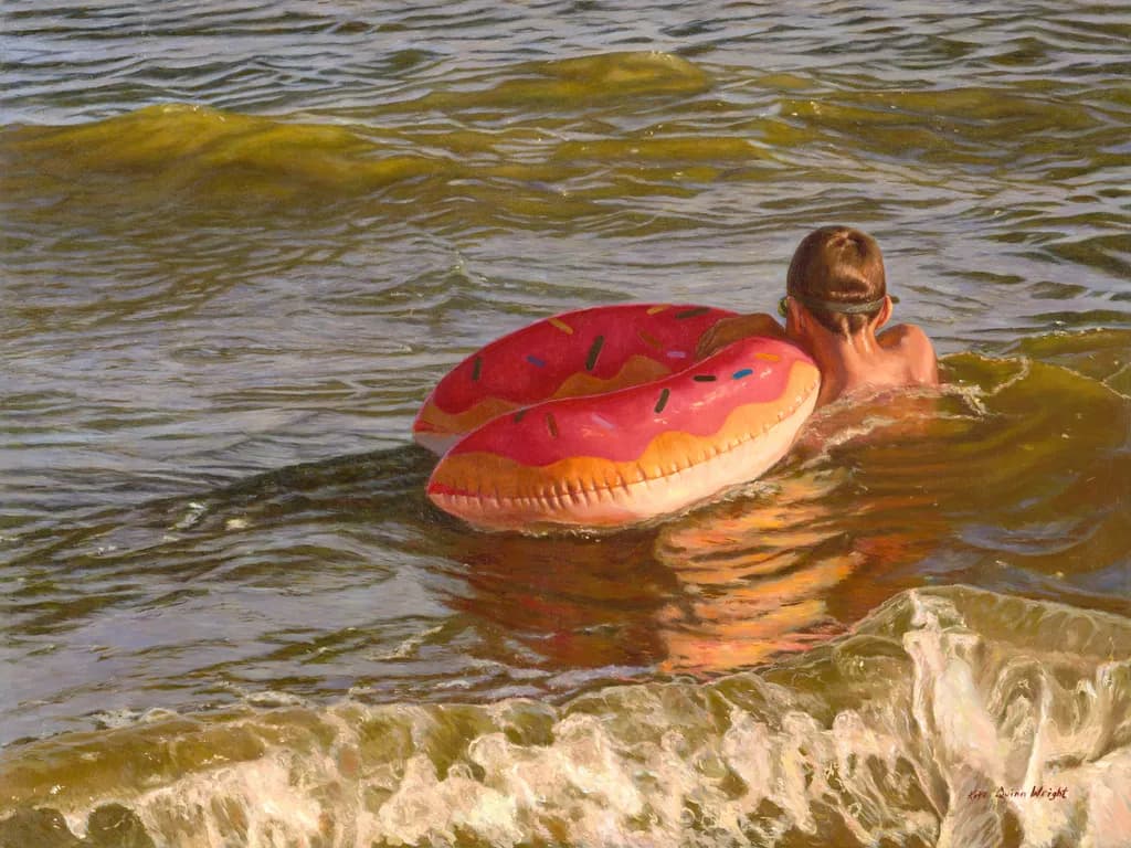 Floating Dreams: A Child's Journey on a Sweet Summer Day