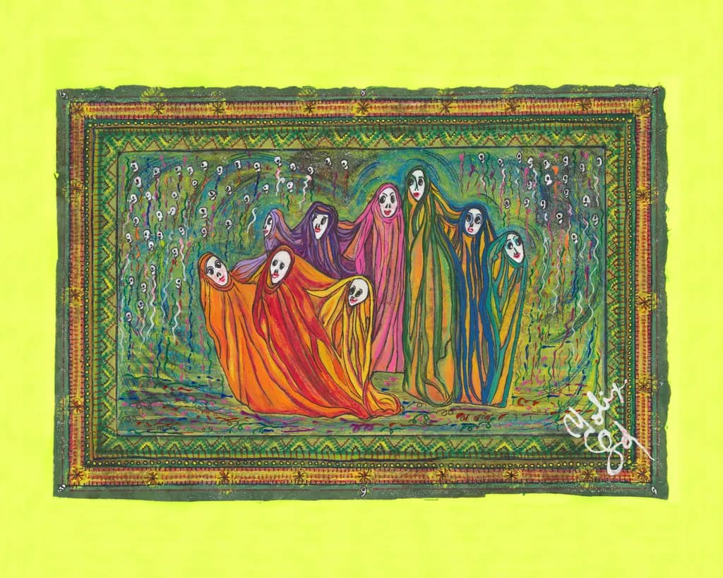 Whispers of Color: A Dance of Spirits in Vibrant Hues