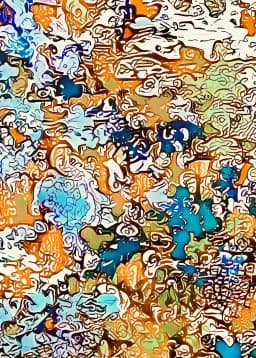 Adam, Artisanal Design Print With the Look of Mosaic, Rectangular