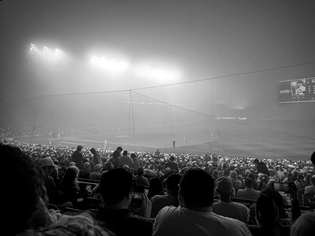 Fogged Stadium Lights