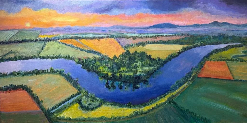 Sunset River Landscape