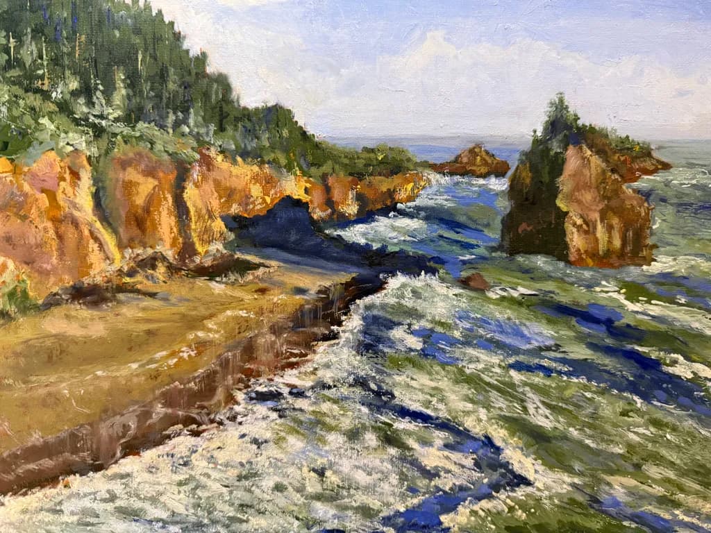 Coastal Cliffs and Waves