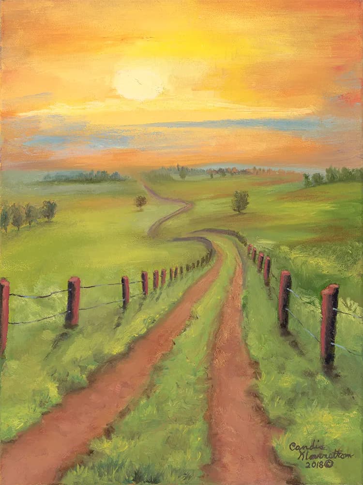 Serene Sunset Pathway: A Vibrant Journey Through Nature's Embrace