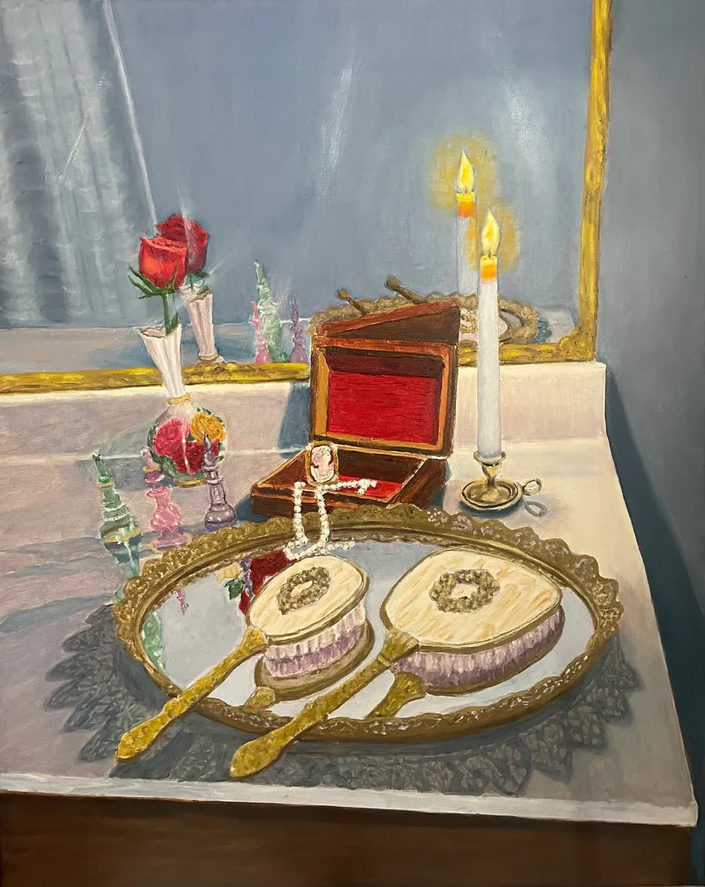 Reflections of Elegance: A Still Life of Beauty and Memory