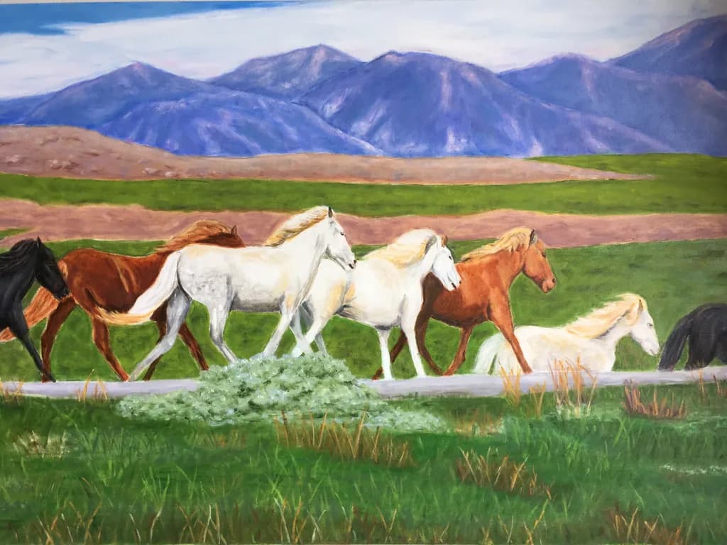 Galloping Freedom: A Vibrant Landscape of Horses in Motion