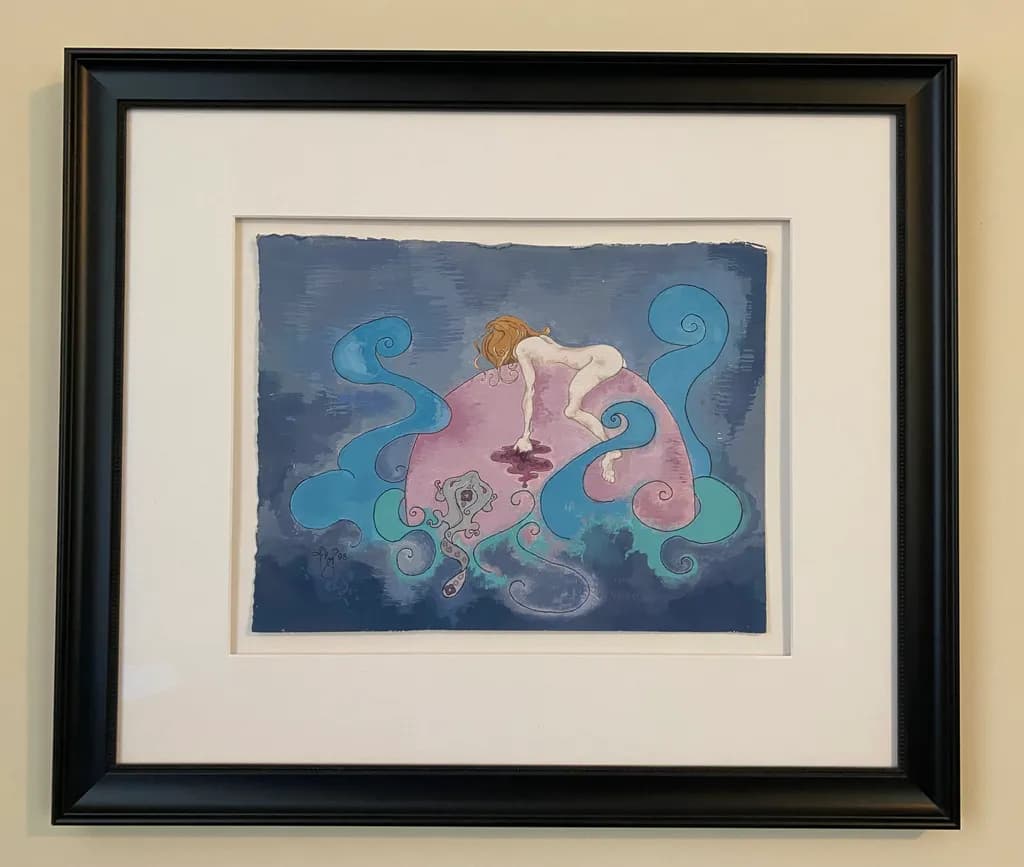Moonlit Excavation (Framed Original)