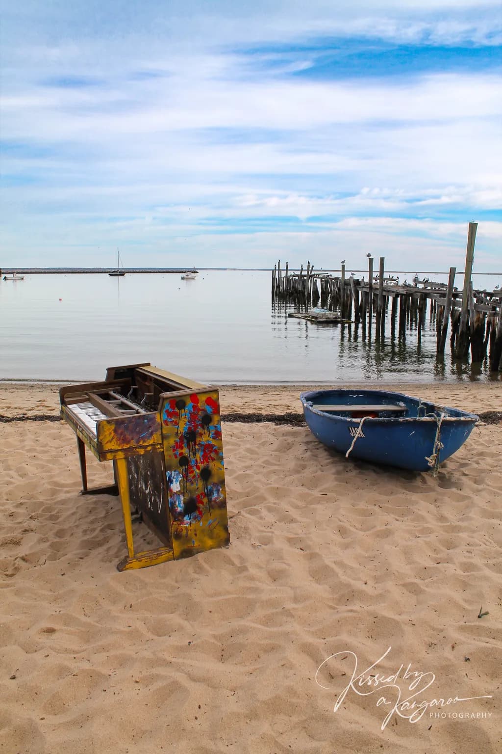Blue Boat, Painted Piano