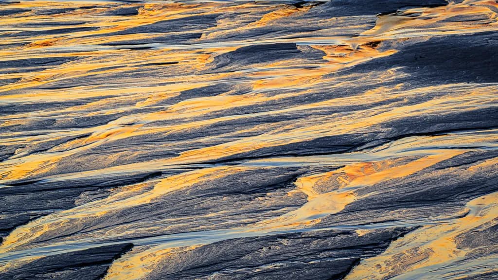 Golden Flow: An Abstract Landscape of Texture and Contrast