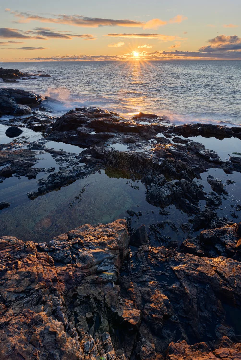 Serenity at Sunset: A Coastal Reflection on Nature's Beauty