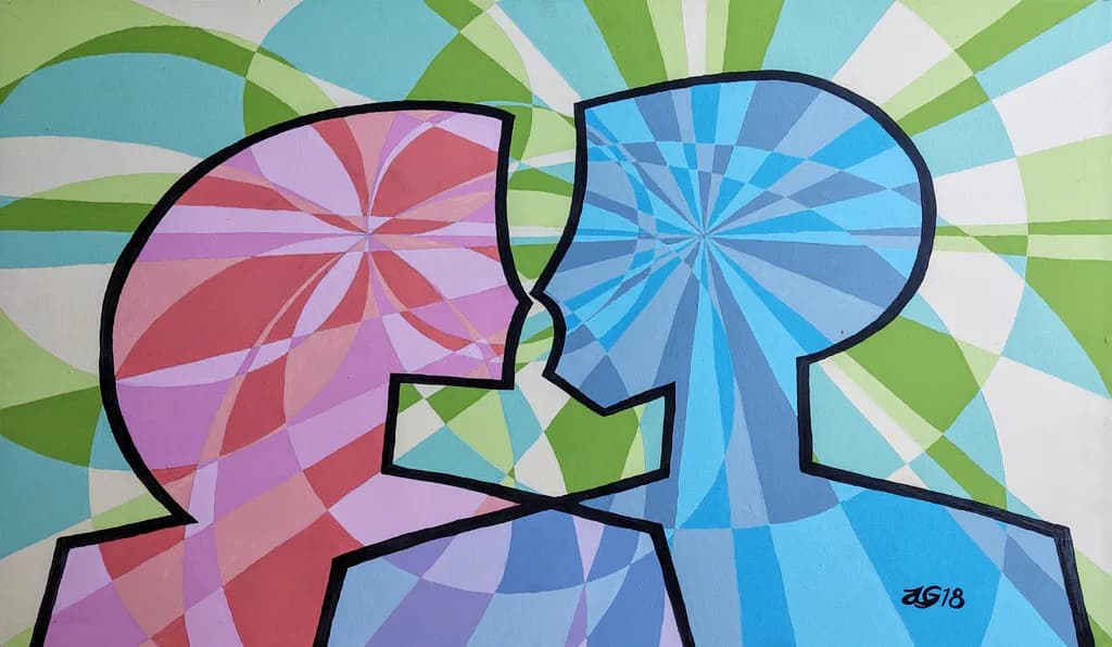Whirling Embrace: A Dance of Color and Connection