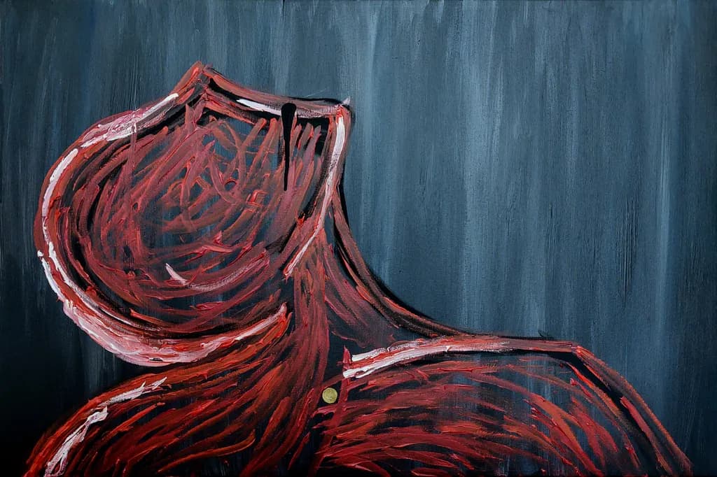 Embers of Emotion: An Abstract Journey Through Red and Texture