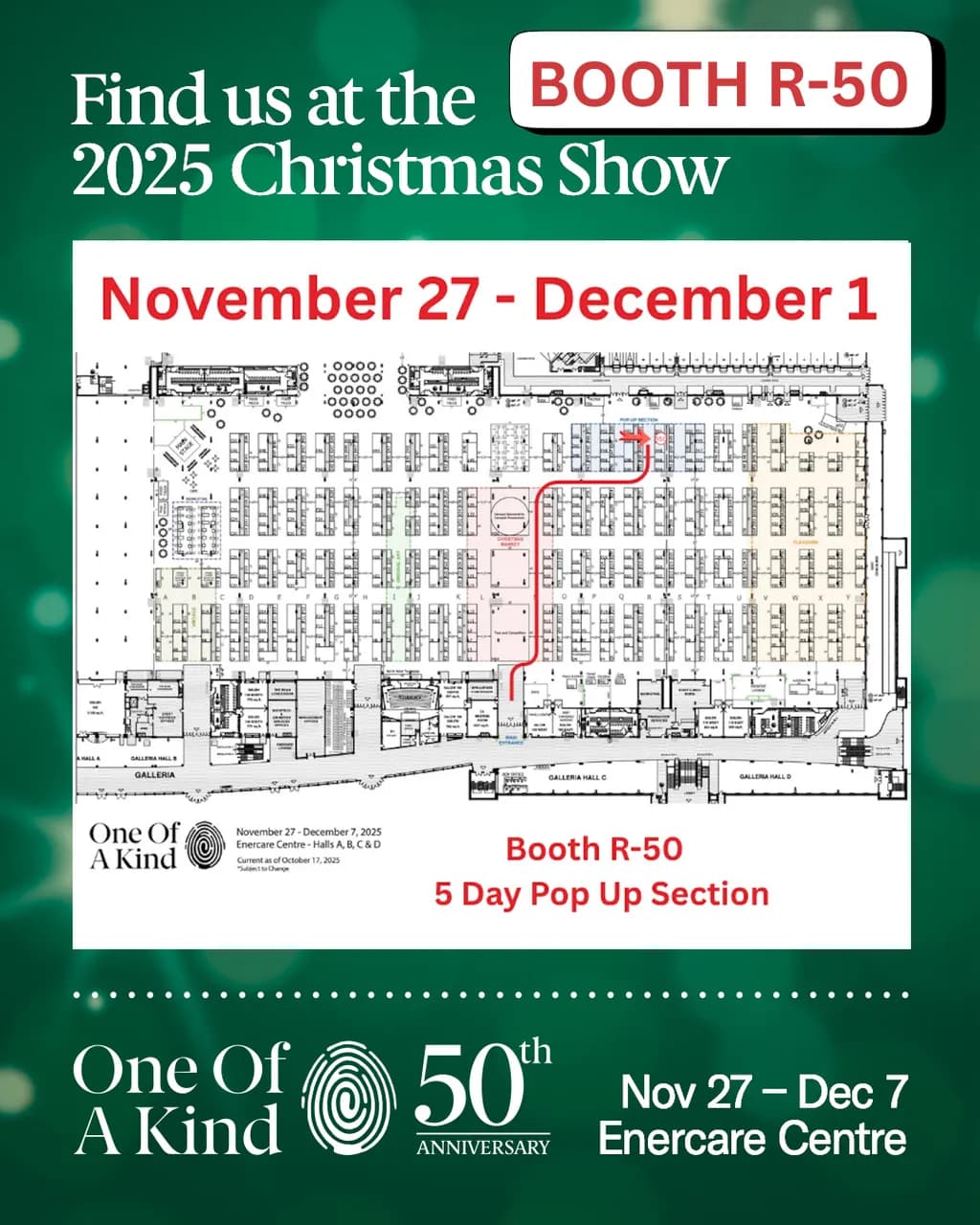 "Discover Unique Creations at Booth R-50: One of a Kind Christmas Show 2025"