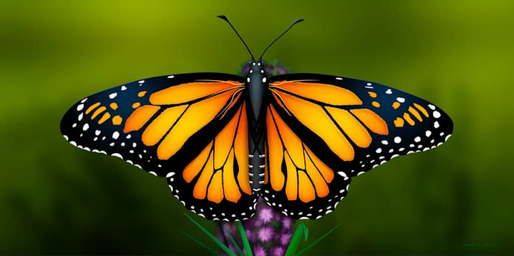 Whispers of Transformation: The Monarch Butterfly in Vibrant Elegance