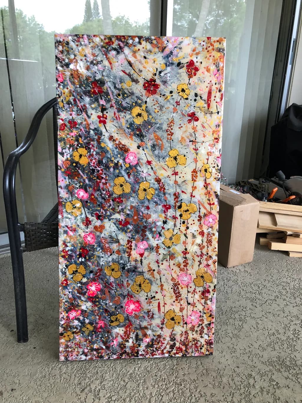 Whispers of Spring: A Vibrant Floral Symphony in Mixed Media