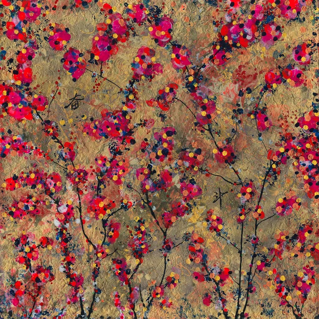 Blossoms of Gold: A Vibrant Dance of Color and Light