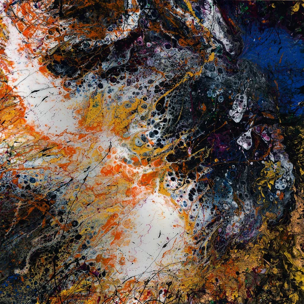 Celestial Chaos: A Dance of Color and Form in Abstract Expressionism
