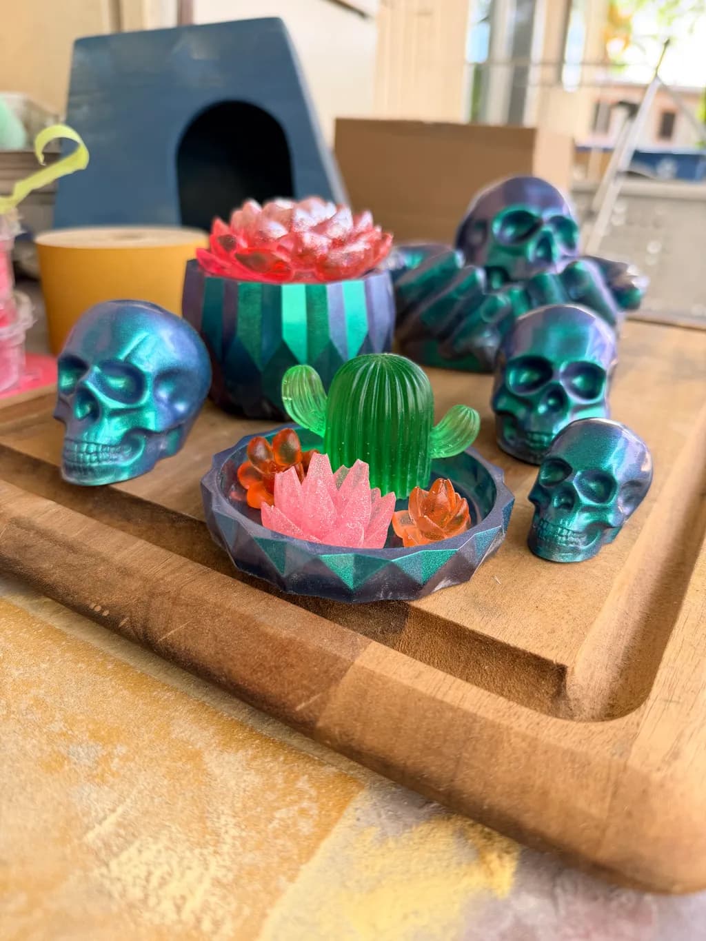 Crystal Succulent Skulls