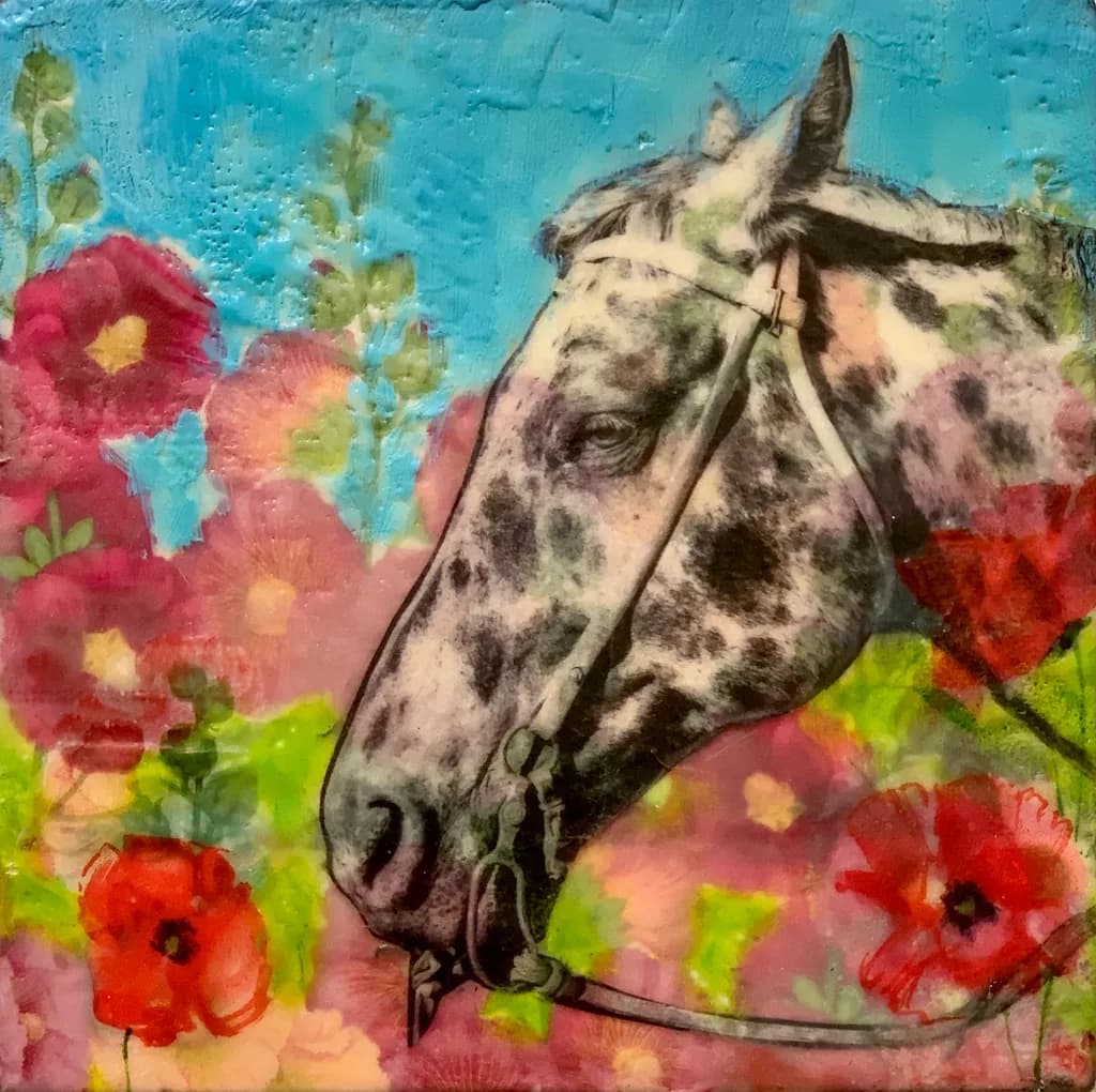 Whispers of Nature: A Majestic Horse Amidst Vibrant Blooms