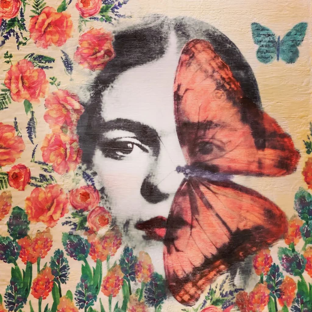 Whispers of Beauty: A Portrait of Transformation with Flowers and Butterflies