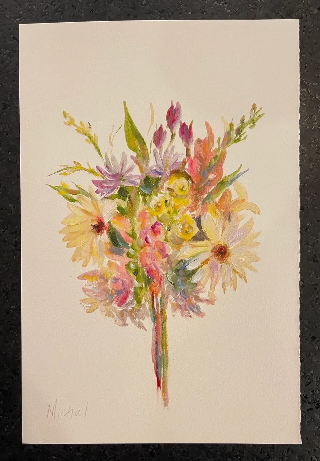 Whispers of Spring: A Vibrant Floral Bouquet in Watercolor