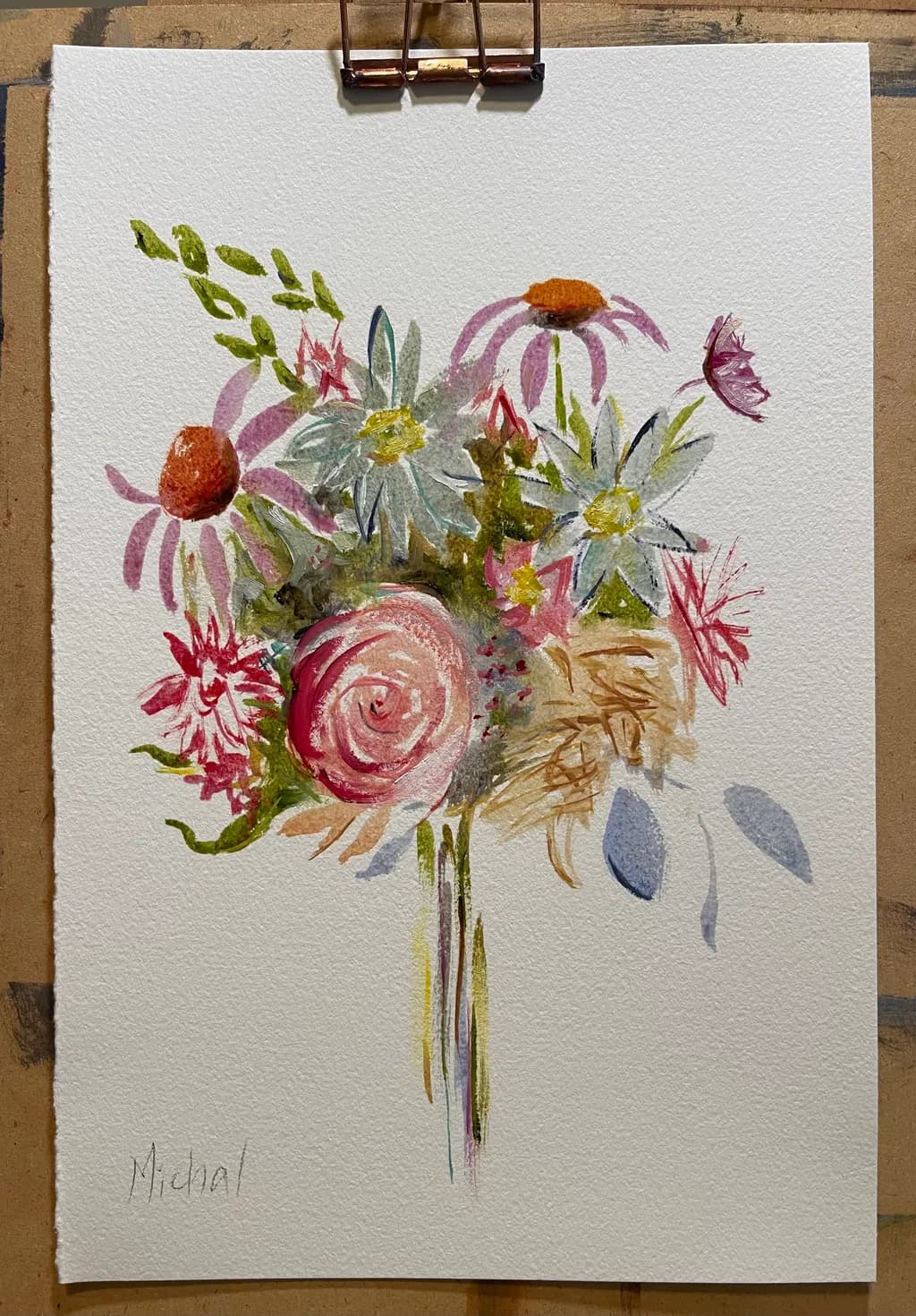 Whispers of Nature: A Colorful Watercolor Floral Arrangement