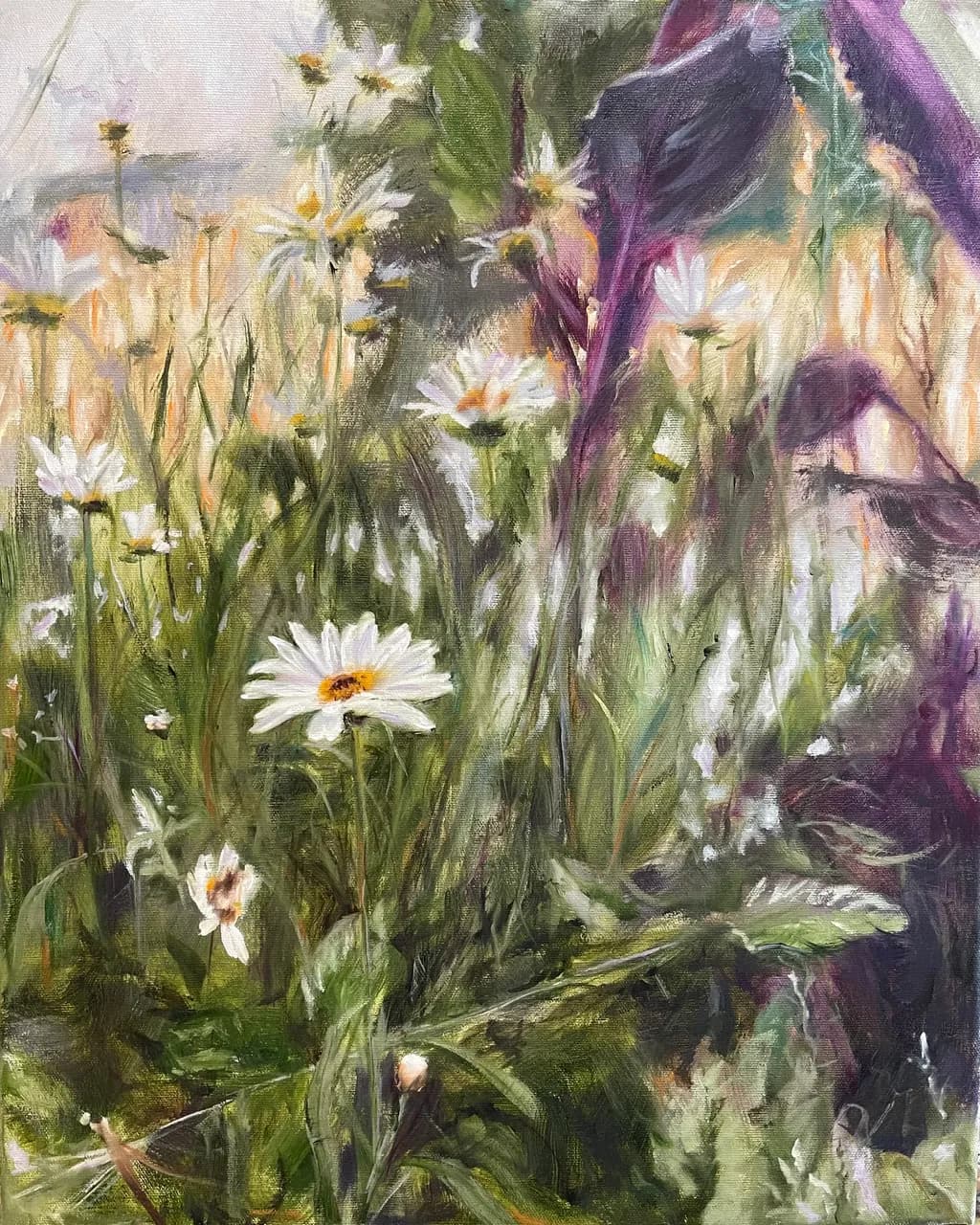 Whispers of Spring: A Lush Meadow Awash with Daisies and Wild Greens
