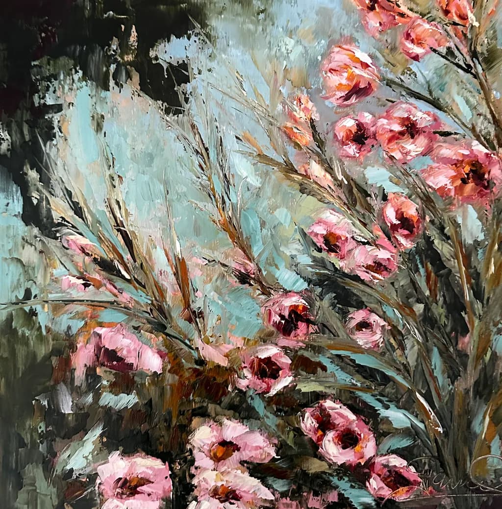 Vibrant Blossoms: A Textured Journey Through Nature's Palette