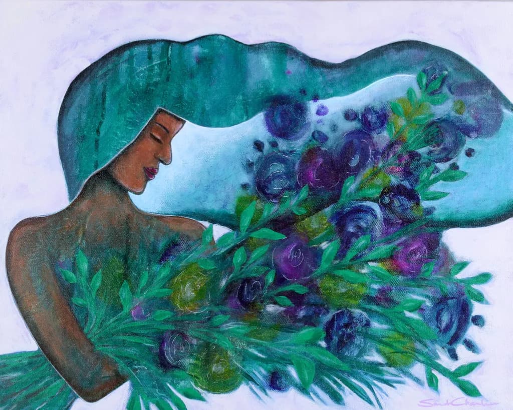 She Gathers Her Peace Where the Wildflowers Grow