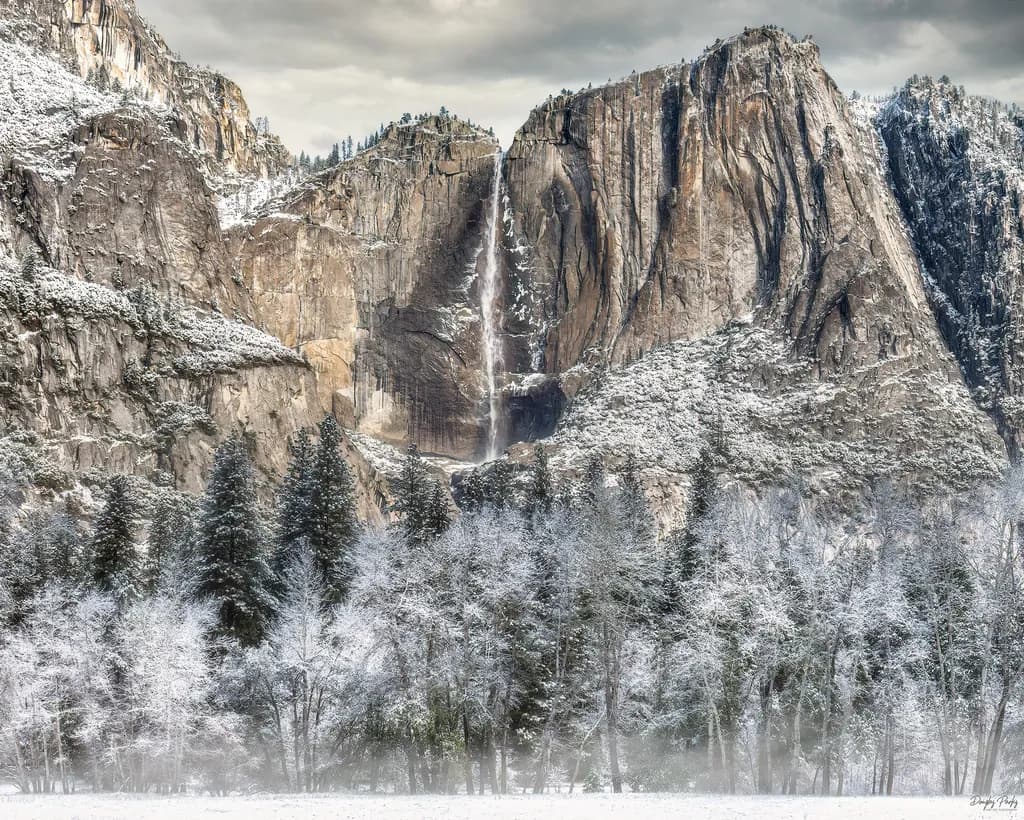 Snowy Mountain Waterfall