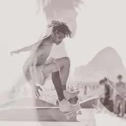 Skateboard Double Exposure