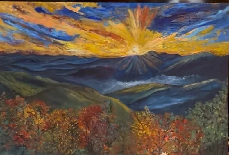 Radiant Dawn: A Vibrant Symphony of Autumnal Landscapes and Majestic Mountains
