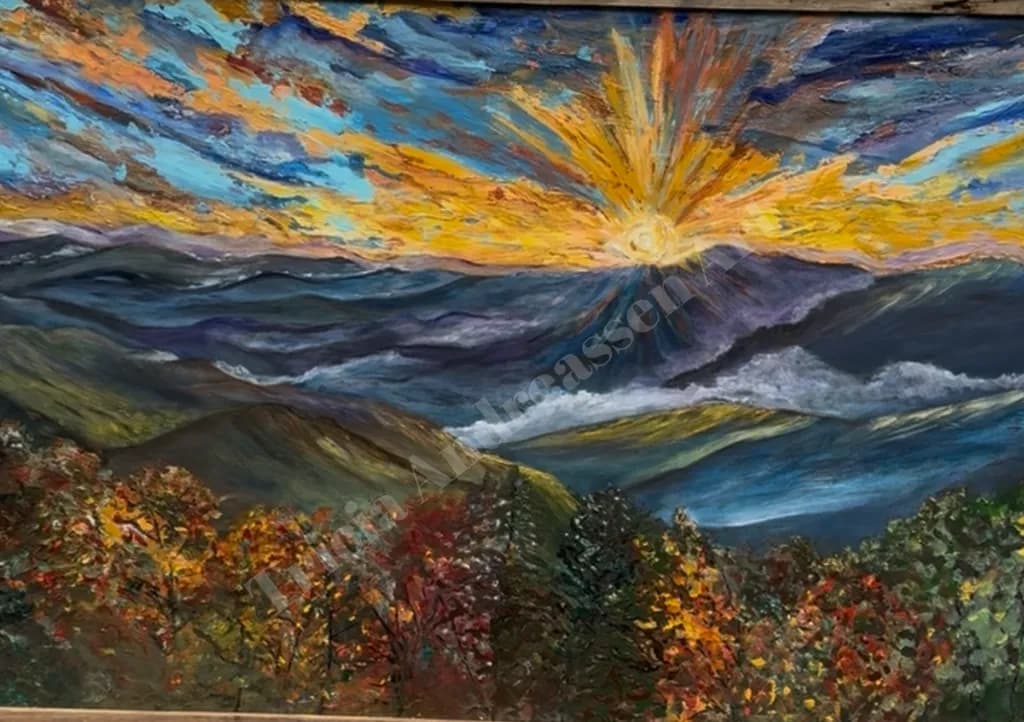 Radiant Dawn Over Majestic Mountains: A Vibrant Landscape of Nature's Splendor