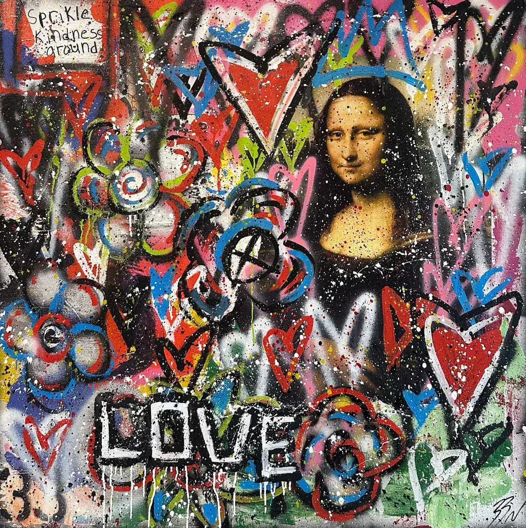 Vibrant Love: A Modern Graffiti Tribute to Classic Art