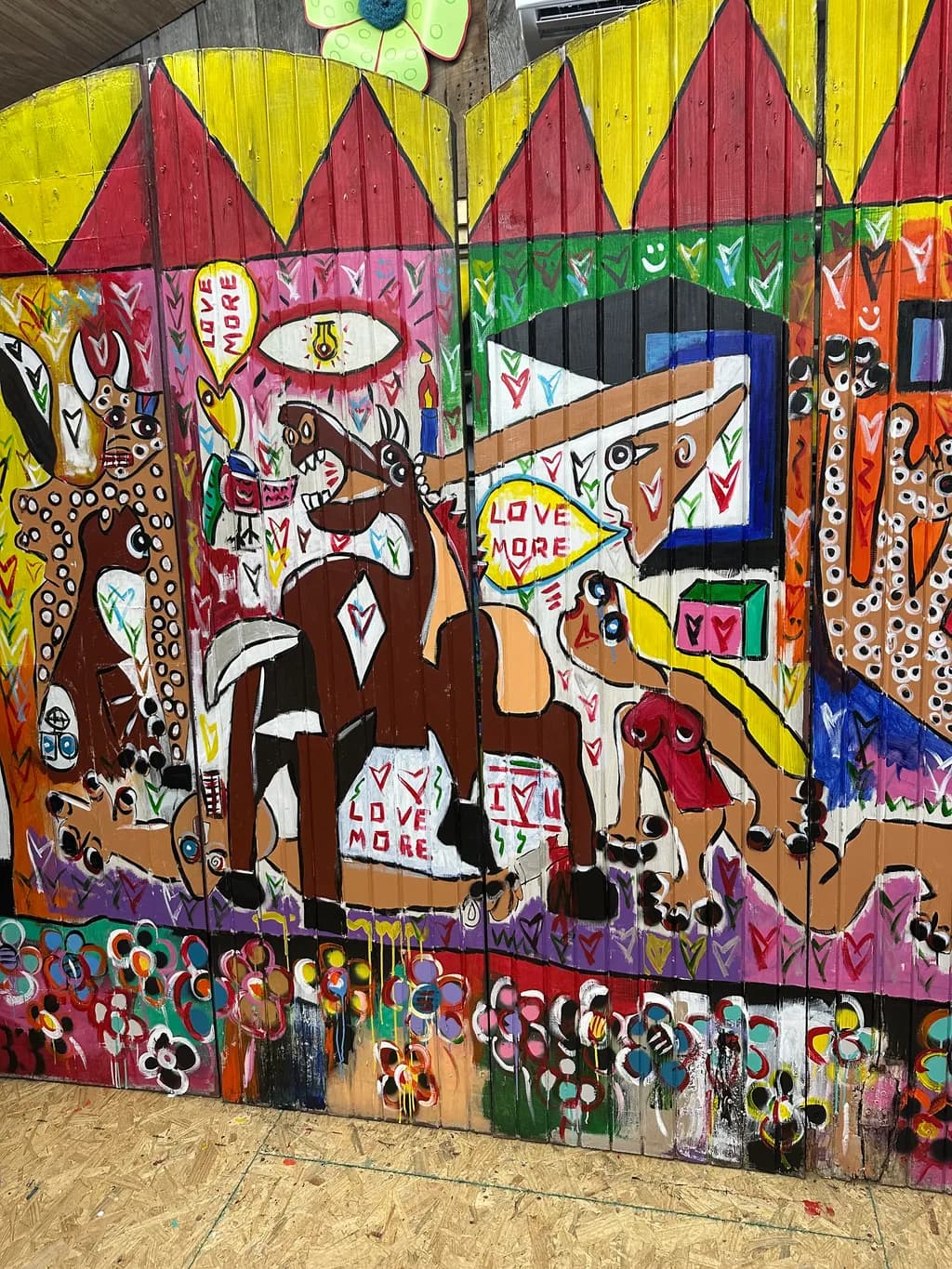 Vibrant Whimsy: A Colorful Celebration of Love and Playfulness in Abstract Art