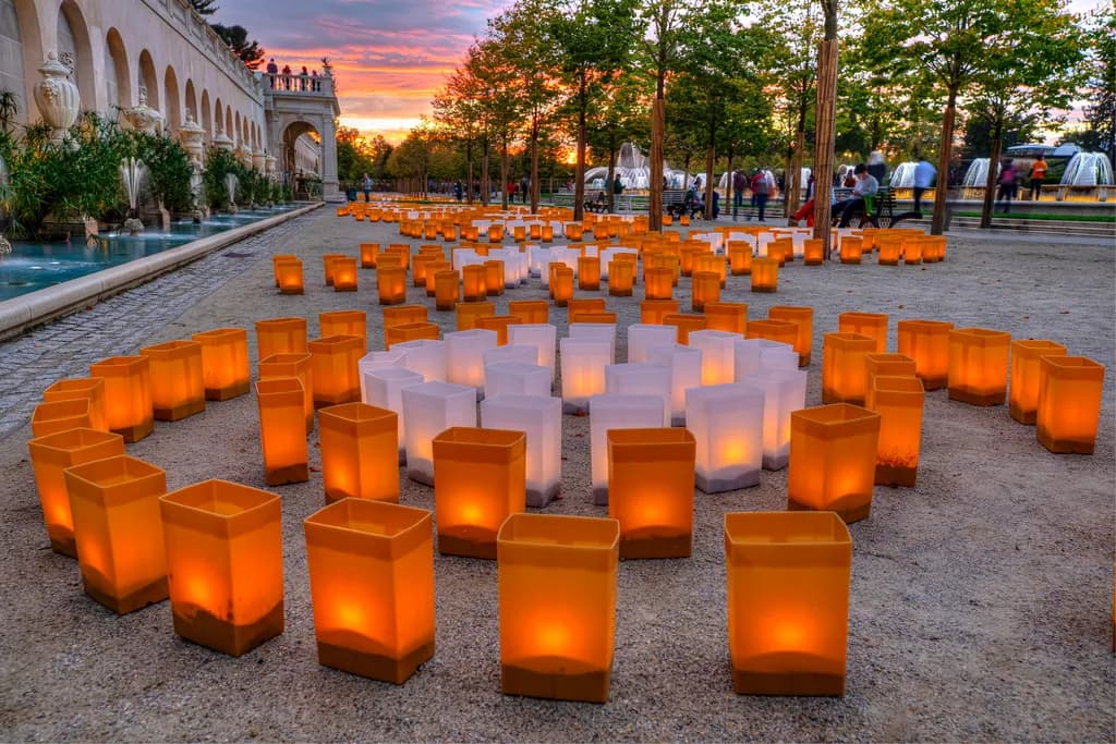 Illuminated Serenity: A Dance of Light and Shadow in the Twilight Garden