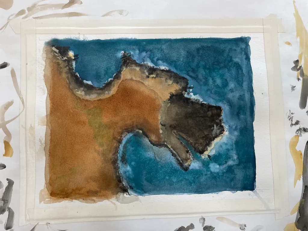 Whispers of the Coast: A Watercolor Journey Through Land and Sea