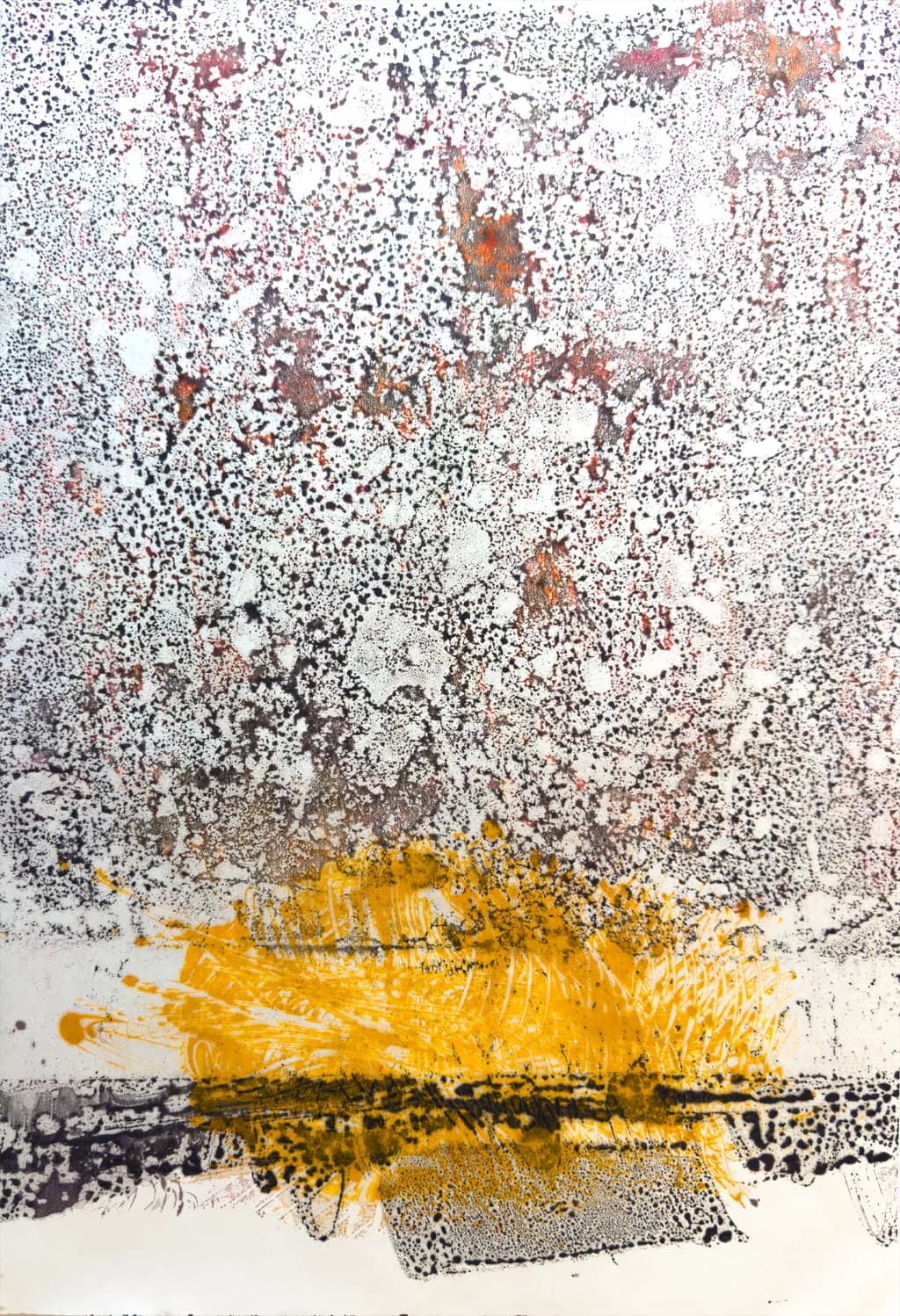 Whispers of Color: A Dance of Yellow and Texture in Abstract Expressionism