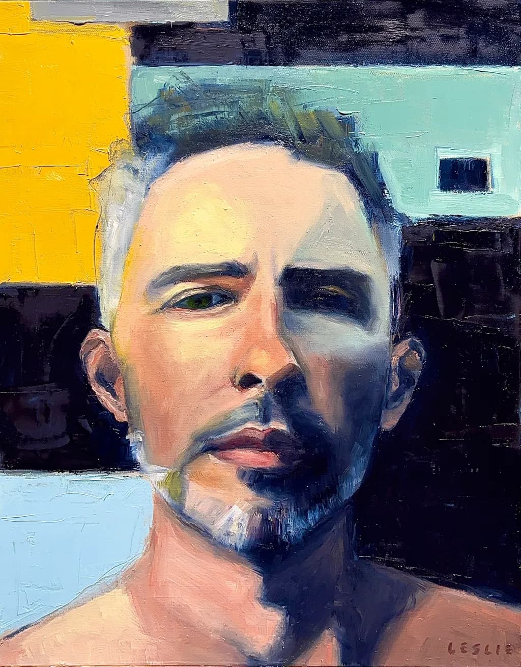 Portrait with Color Blocks